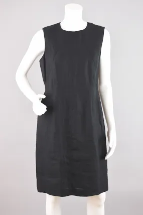 90s Talbots Irish Linen Black Sleeveless Dress, Women's Petite Small