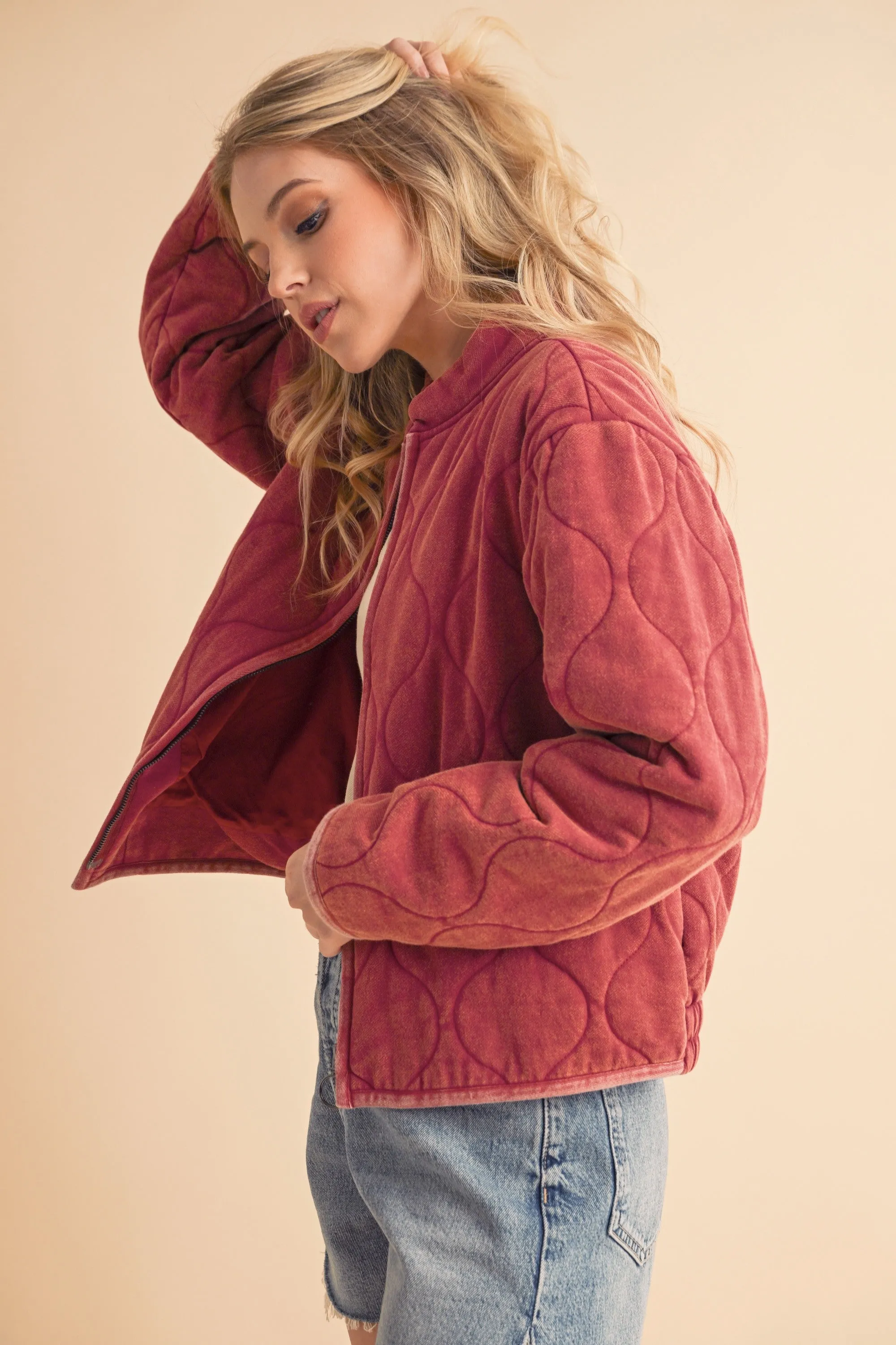 Aemi Co Zip Up Quilted Jacket
