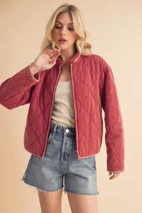 Aemi Co Zip Up Quilted Jacket