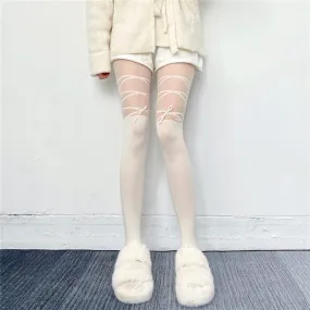 Aesthetic ribbon bow tights