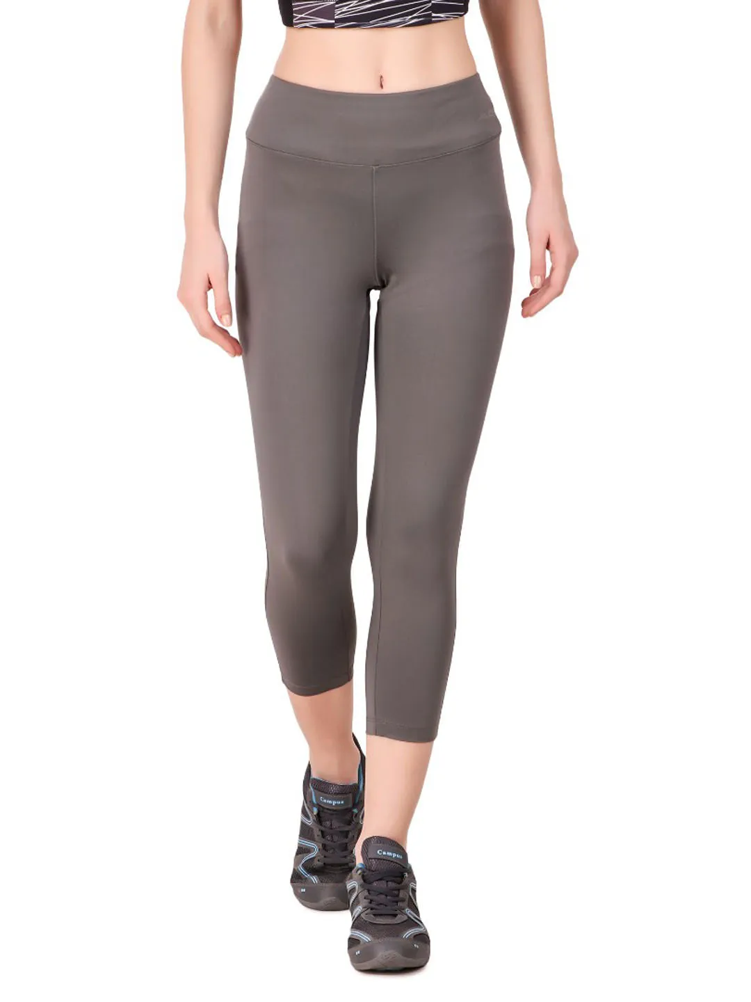Alcis Women Grey Melange Solid Tights