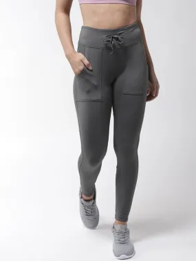 Alcis Women Grey Solid Tights
