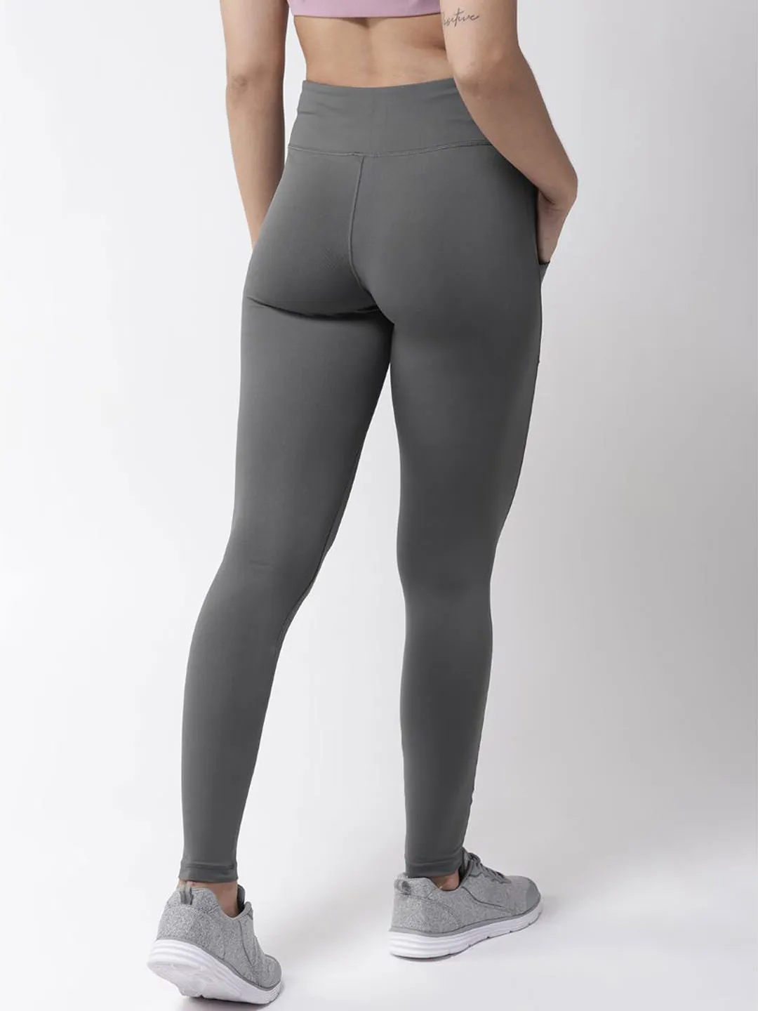 Alcis Women Grey Solid Tights