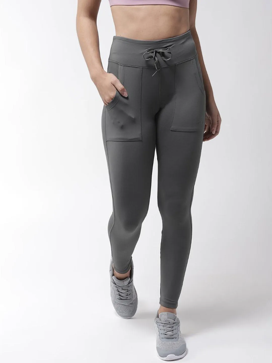 Alcis Women Grey Solid Tights