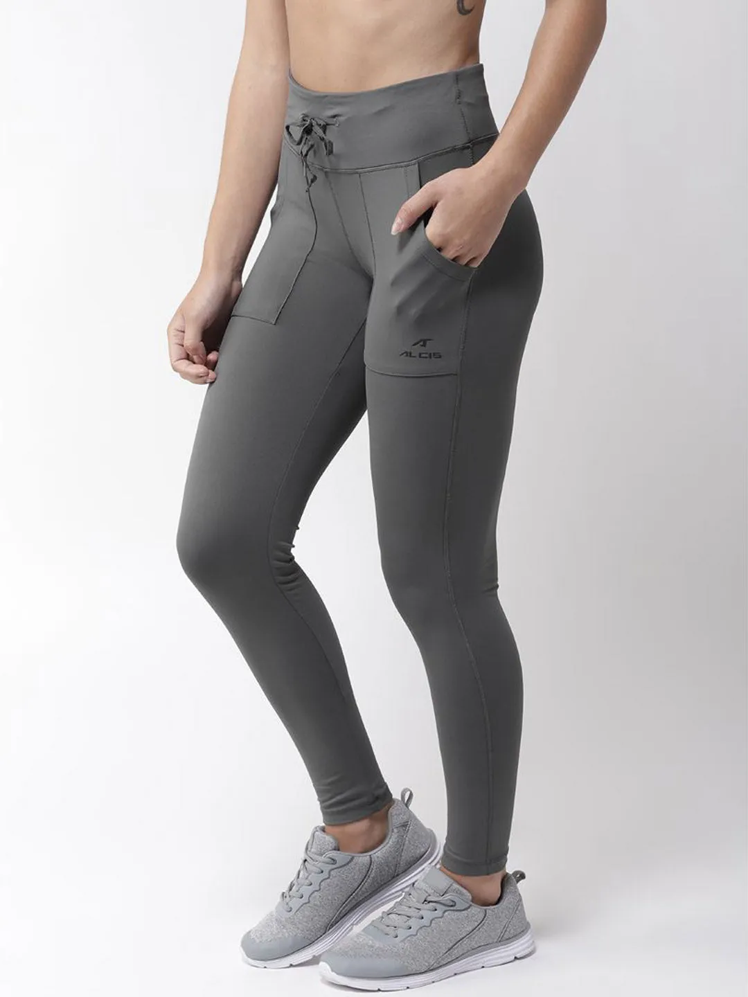 Alcis Women Grey Solid Tights