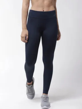 Alcis Women Navy Blue Solid Training Tights