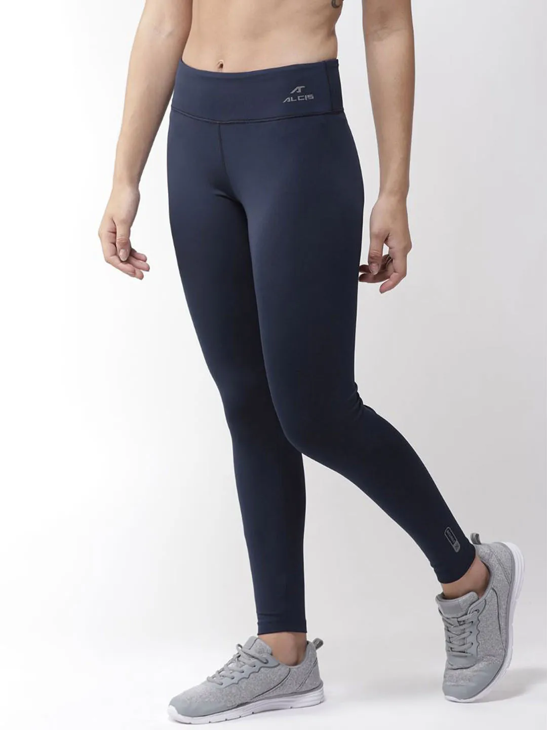 Alcis Women Navy Blue Solid Training Tights