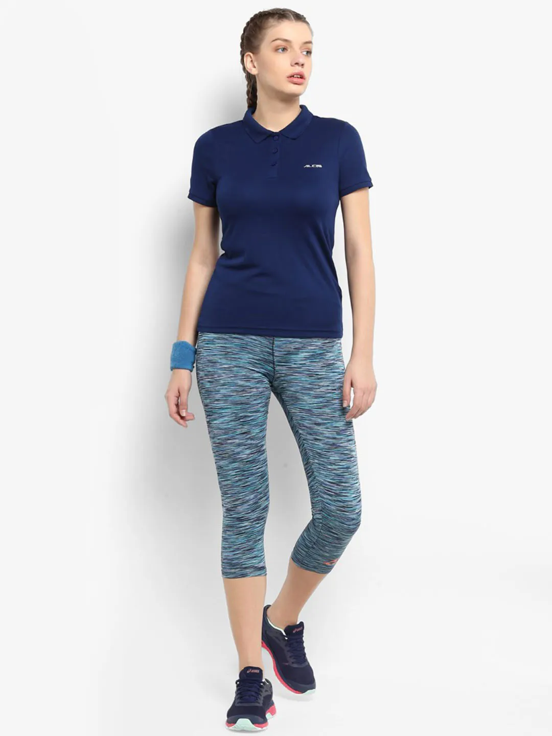 Alcis Women Solid Blue Tights
