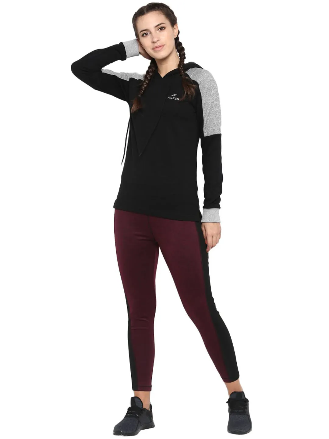 Alcis Women Solid Maroon Tights