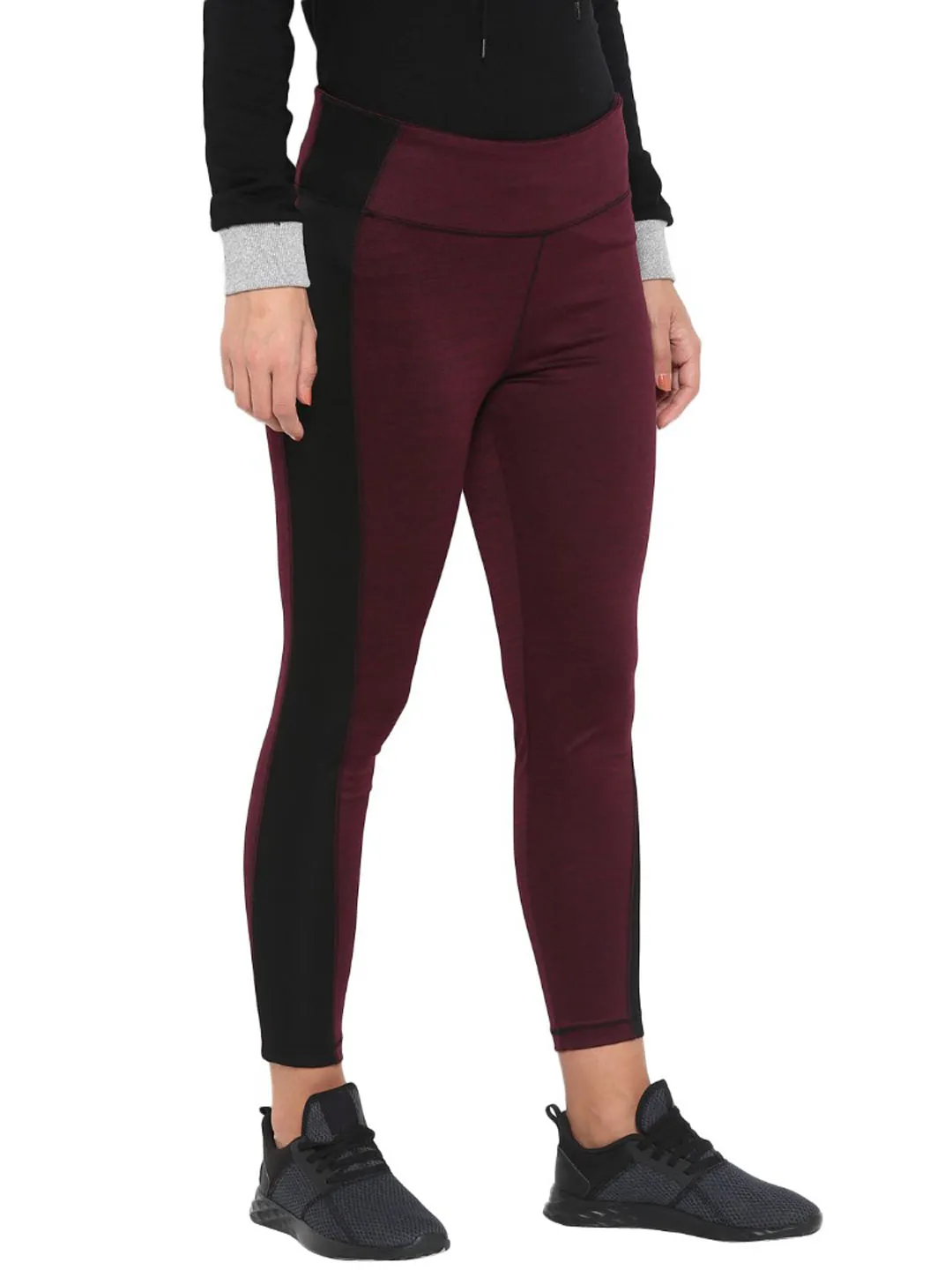 Alcis Women Solid Maroon Tights