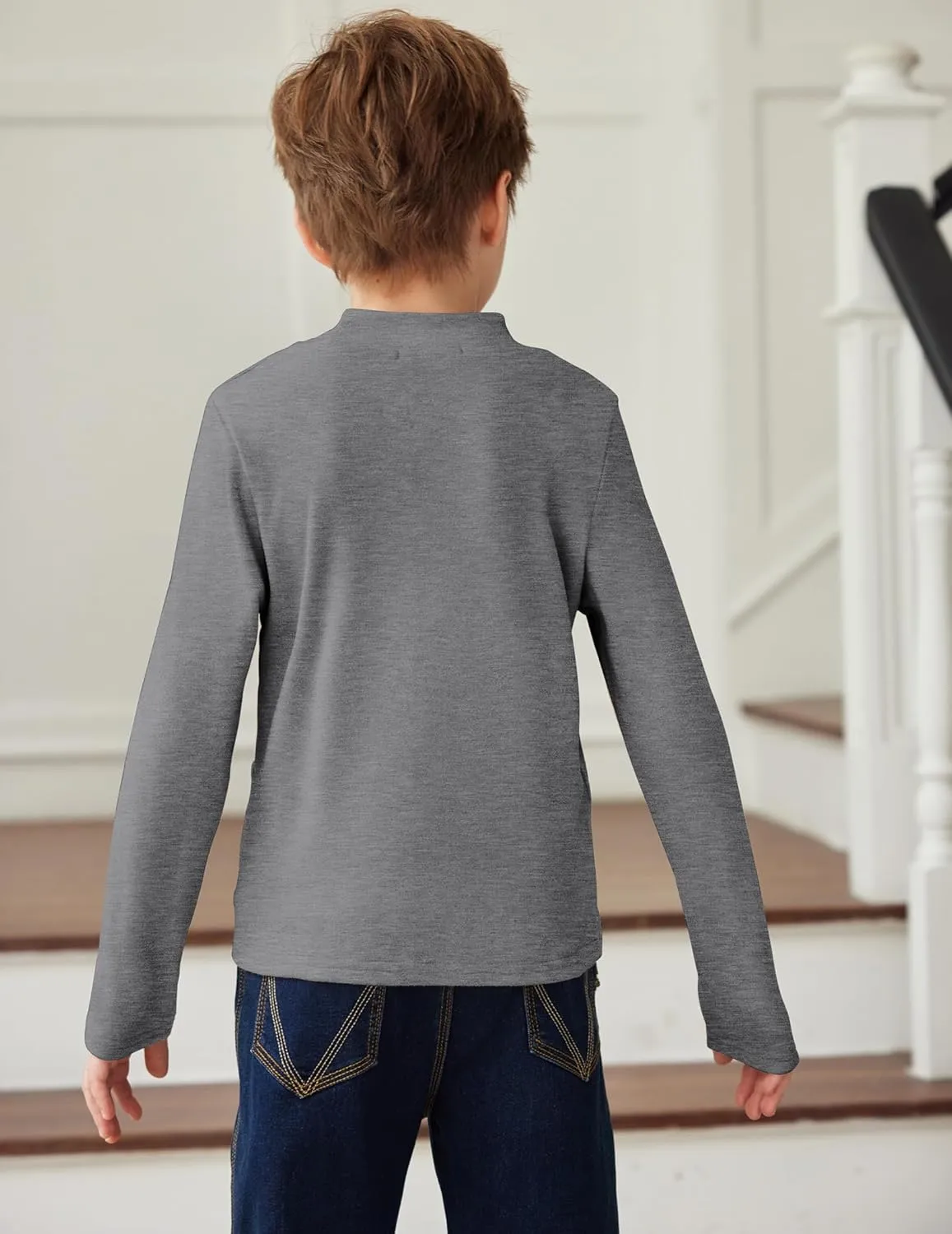 Arshiner Boys Long Sleeve Turtleneck T-Shirt Tops for Kids 5-12 Years