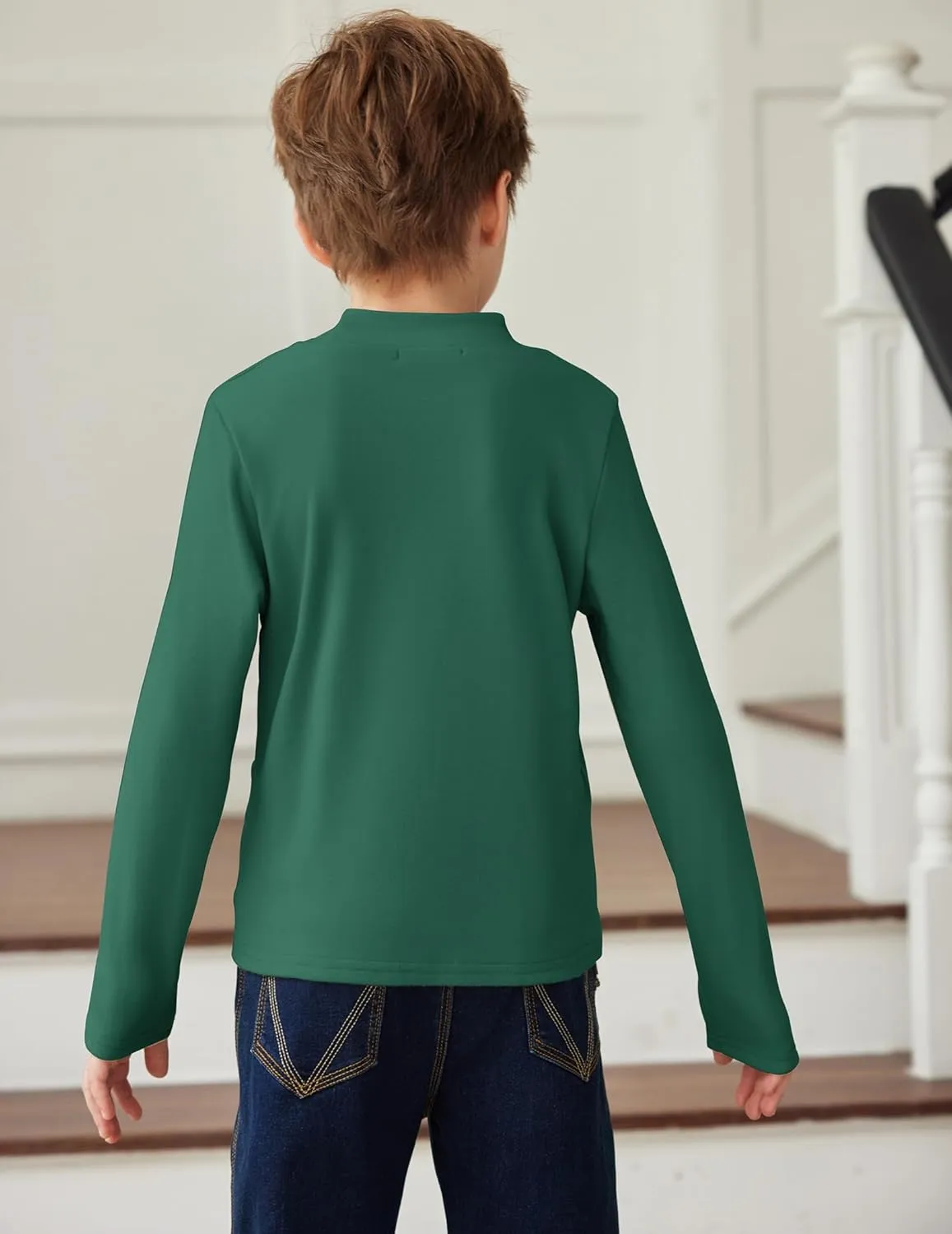 Arshiner Boys Long Sleeve Turtleneck T-Shirt Tops for Kids 5-12 Years