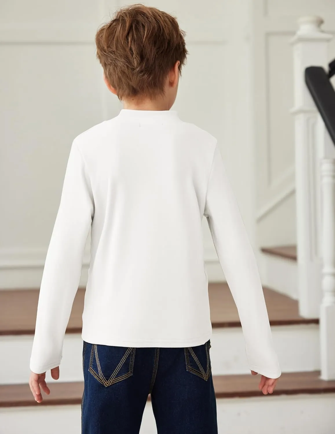 Arshiner Boys Long Sleeve Turtleneck T-Shirt Tops for Kids 5-12 Years