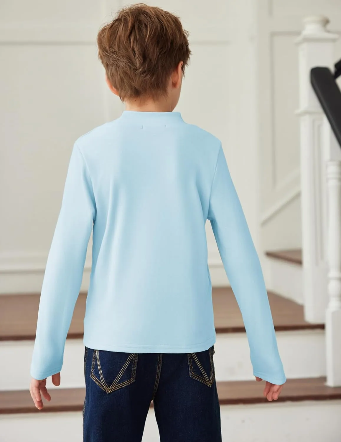 Arshiner Boys Long Sleeve Turtleneck T-Shirt Tops for Kids 5-12 Years
