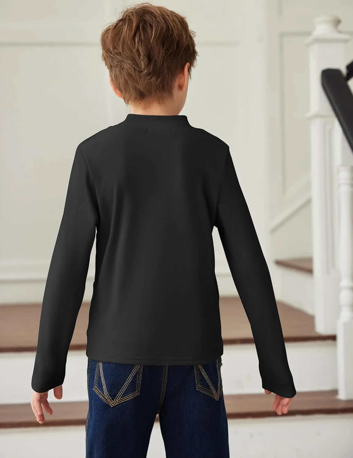 Arshiner Boys Long Sleeve Turtleneck T-Shirt Tops for Kids 5-12 Years