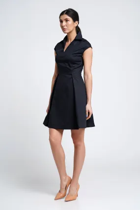 Black collared shirt dress