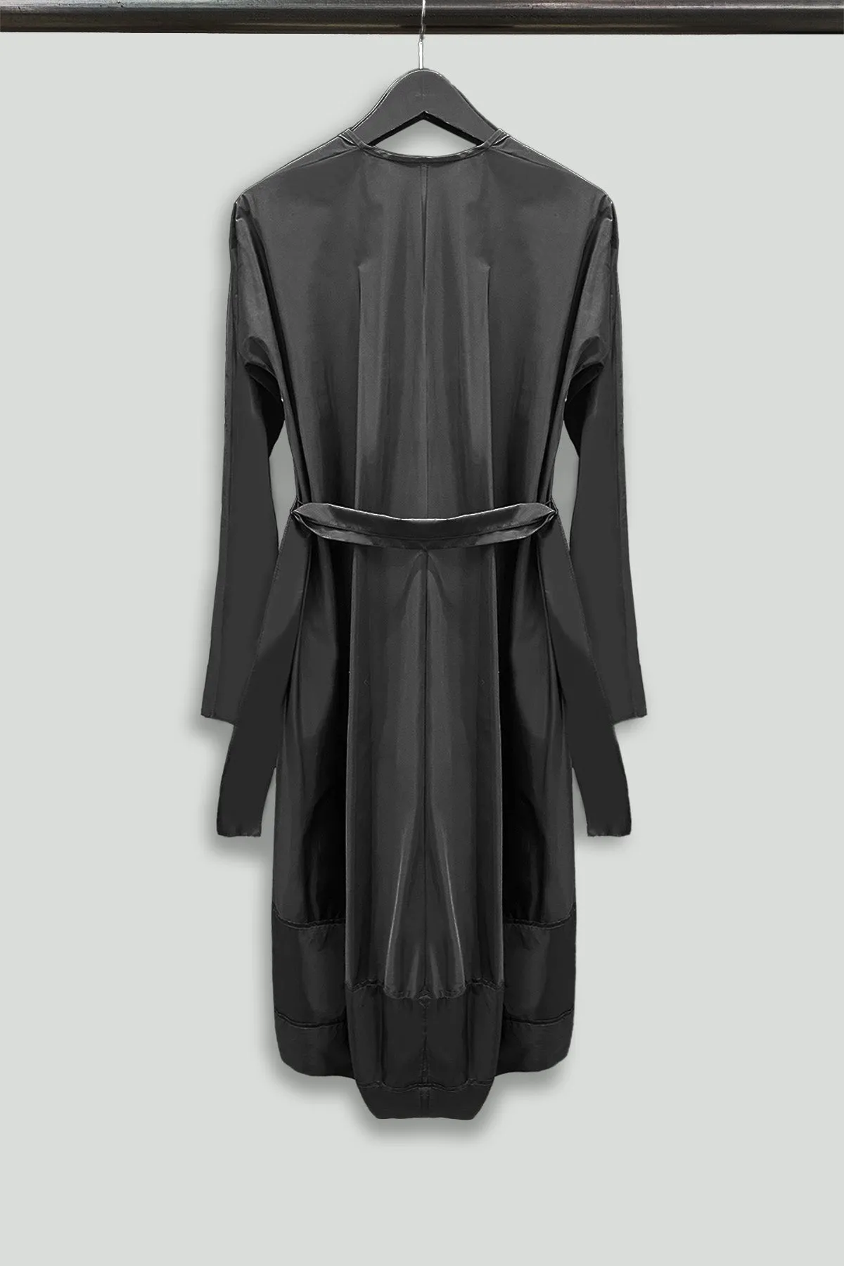 Black Lightweight Rainwear Long Coat