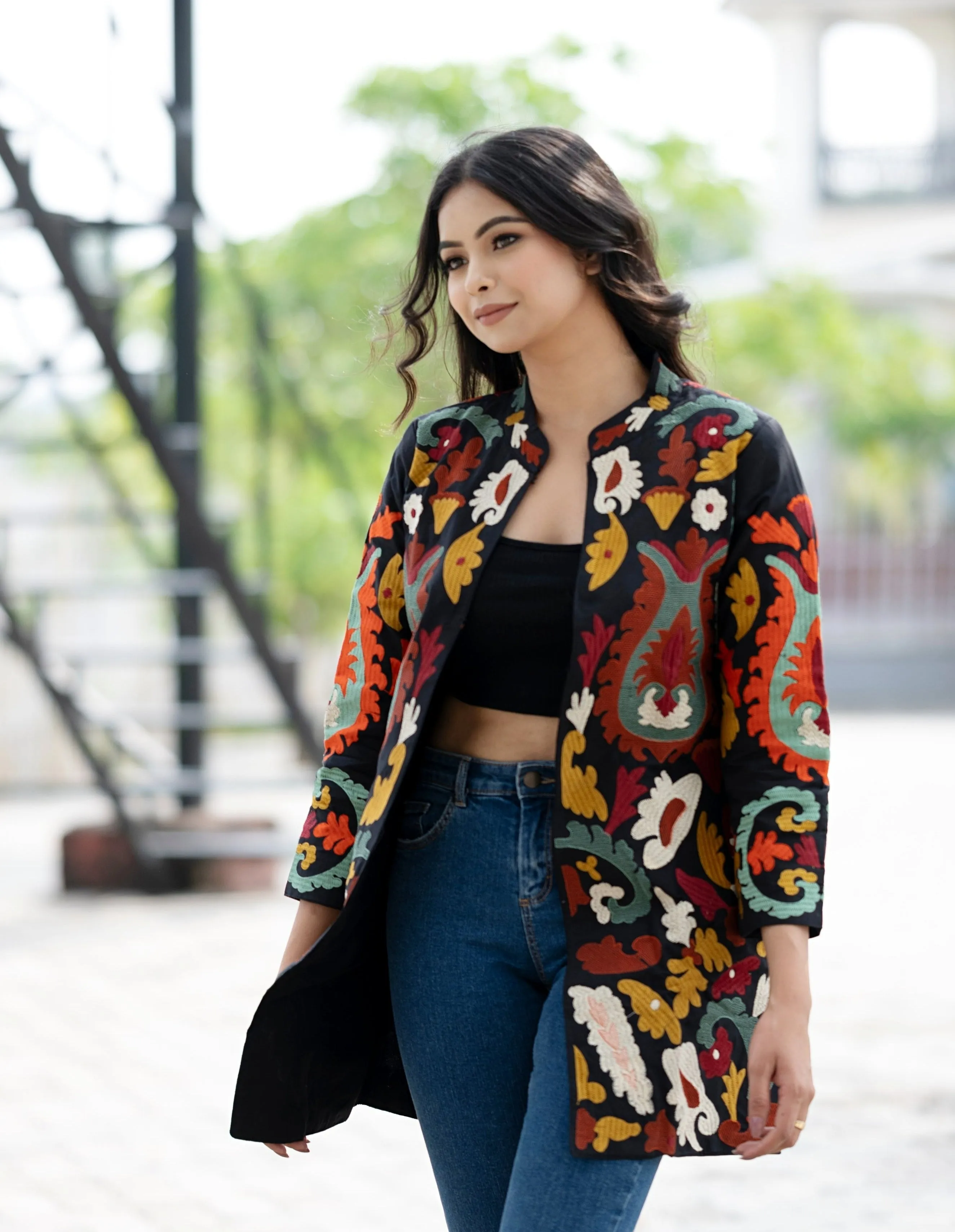 Black Long Coat, Full Sleeves Jackets for Women