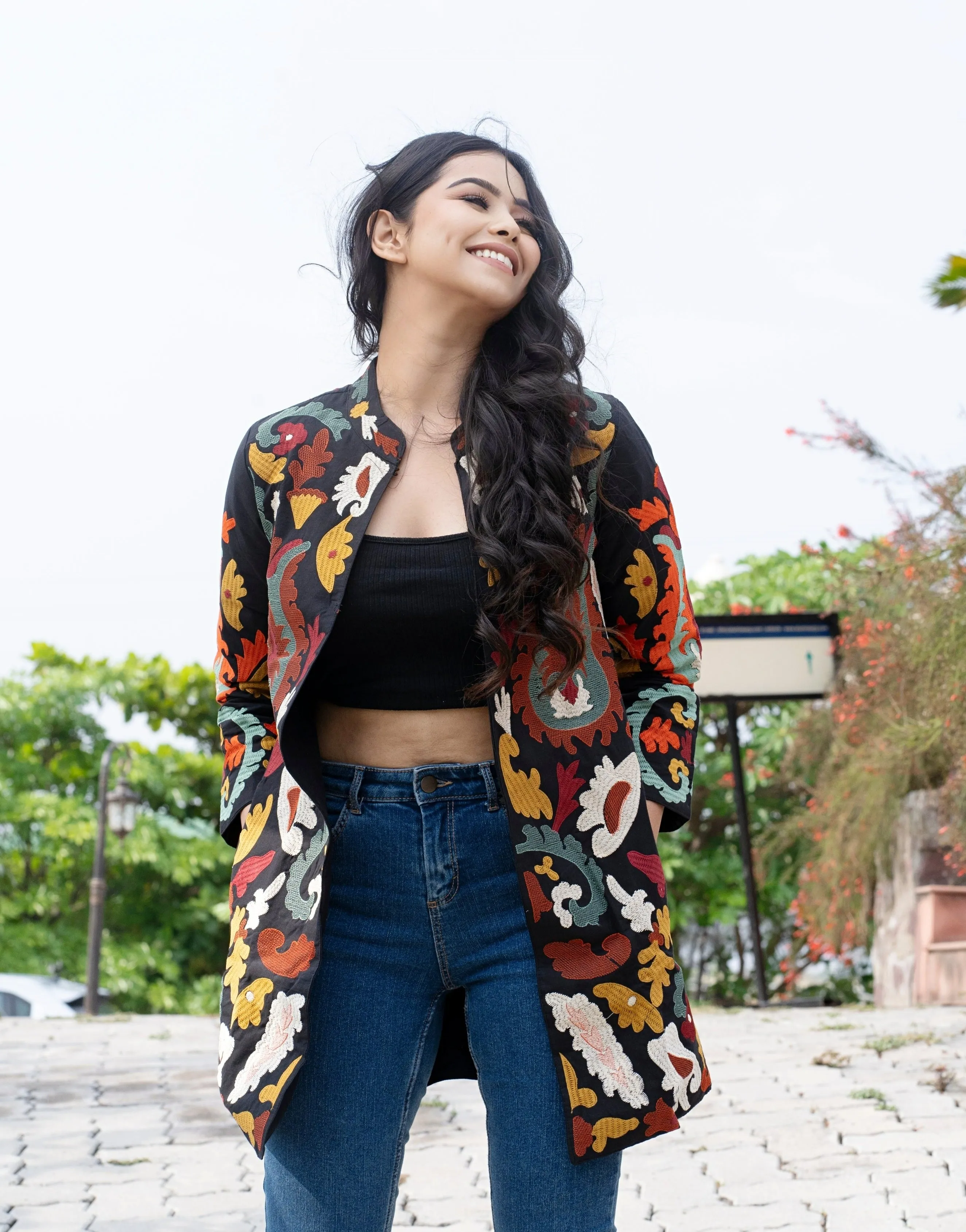 Black Long Coat, Full Sleeves Jackets for Women