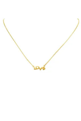 Brushed Love Pendant Necklace