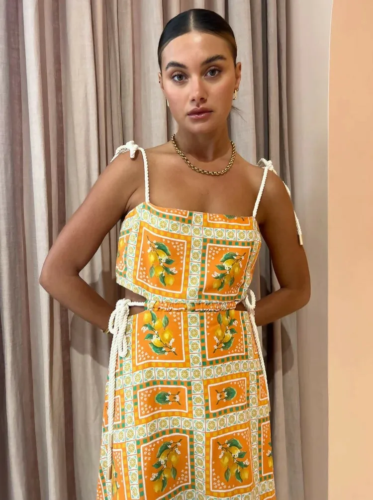 By Nicola Lemonade Tie Maxi Dress Size 10