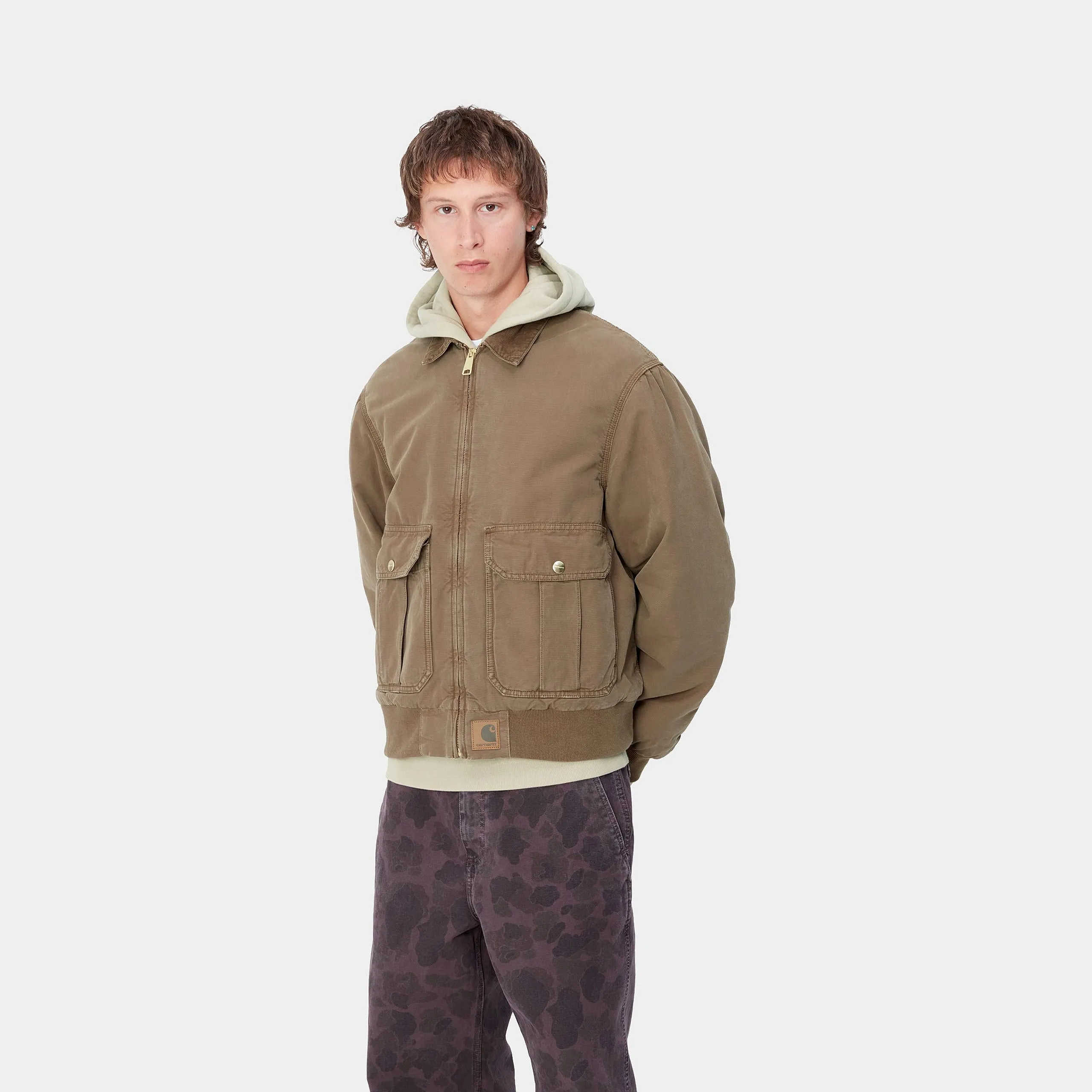 Carhartt WIP Mens Stanton Stone Dyed Jacket - Chocolate