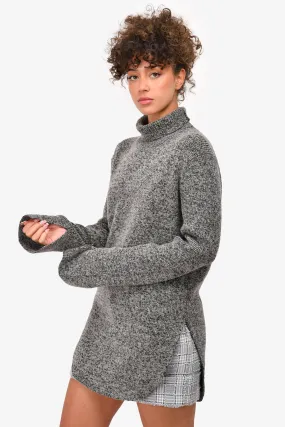 Celine Grey Wool Speckled Turtleneck Sweater Size S