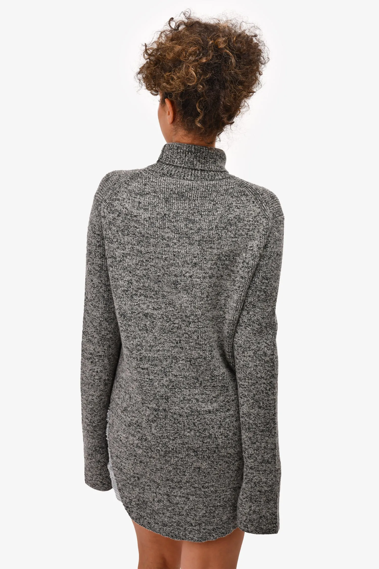 Celine Grey Wool Speckled Turtleneck Sweater Size S