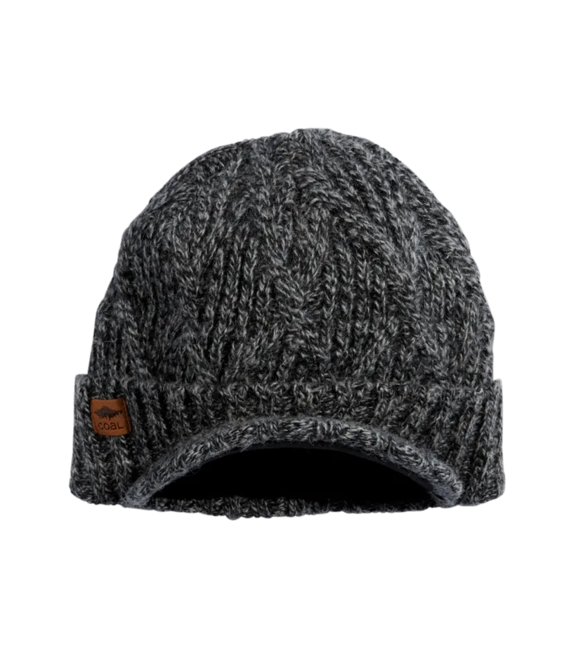 Coal Yukon Cable Knit Wool Brim Beanie