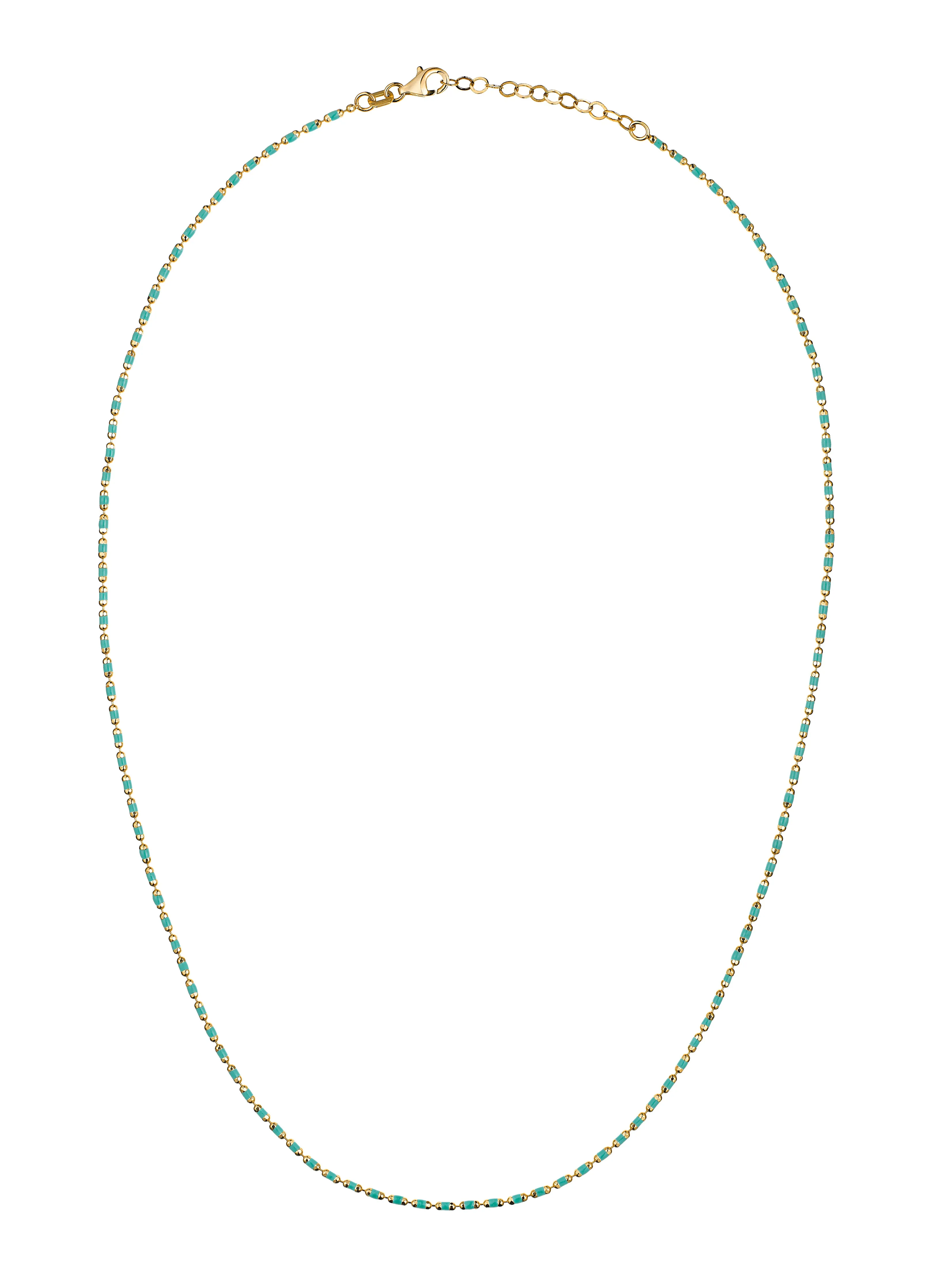 Coral Bit Gold Necklace - Turquoise