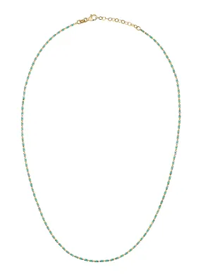 Coral Bit Gold Necklace - Turquoise