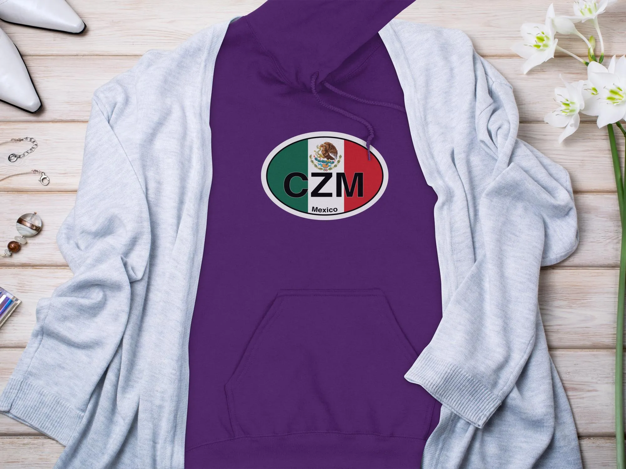 Cozumel Mens Hoodie - Explore Reefs and Relax in Tropical Style