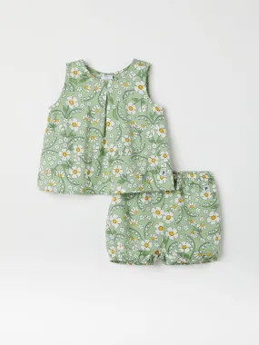 Daisy Print Top & Shorts Set