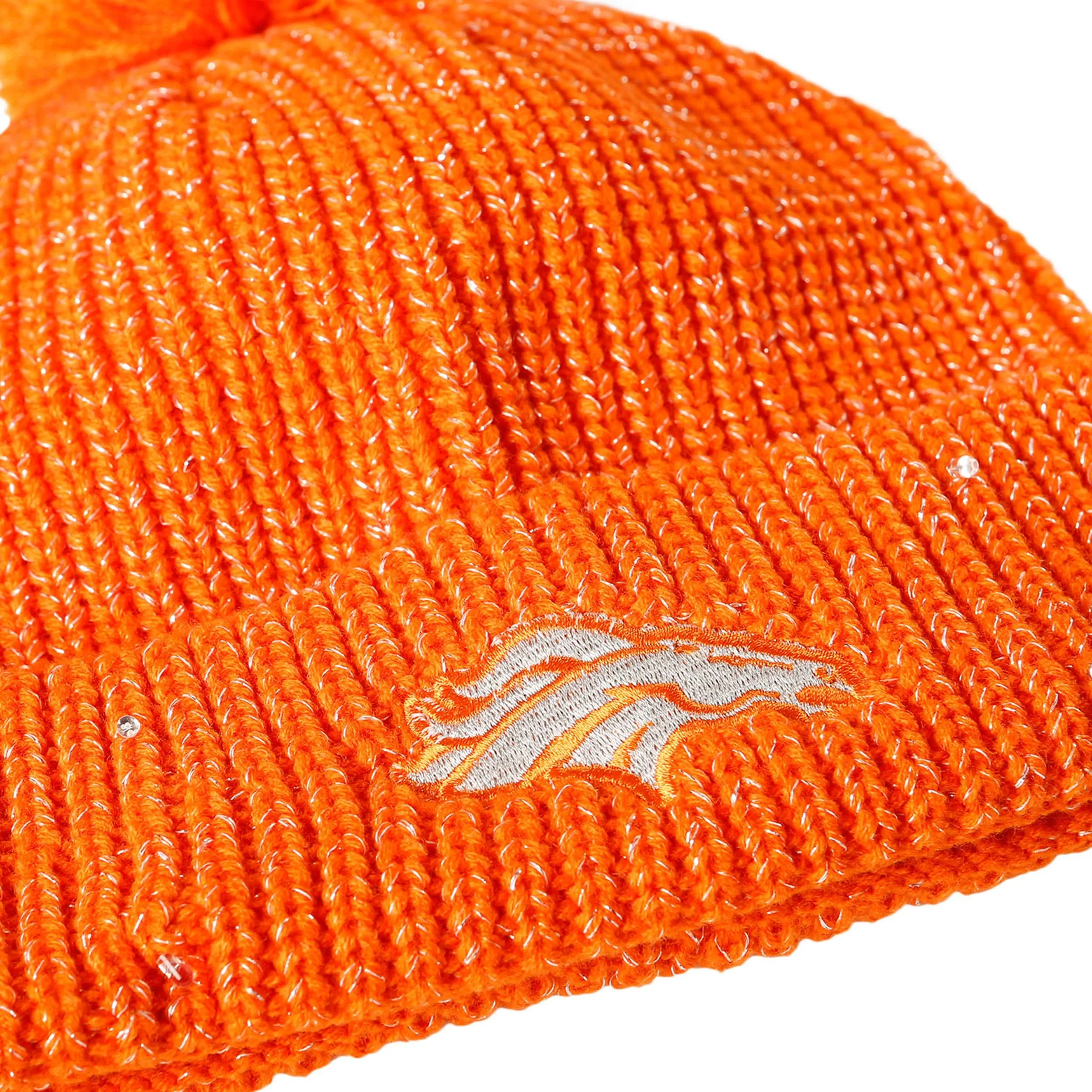 Denver Broncos NFL Womens Glitter Knit Cold Weather Set