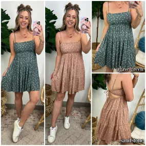 Destanee Floral Tie Back Dress