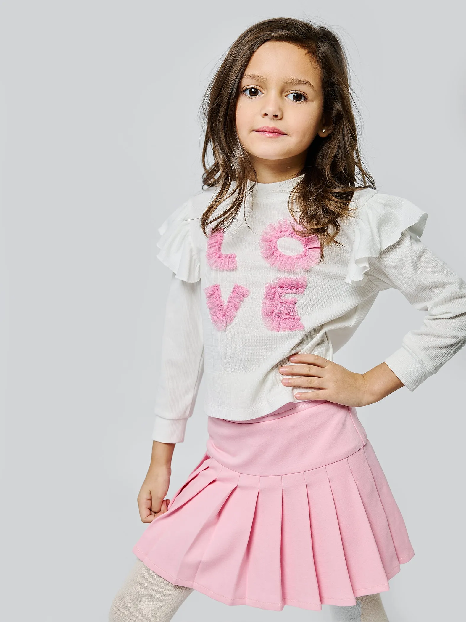 Drop Waist Pleated Skirt
