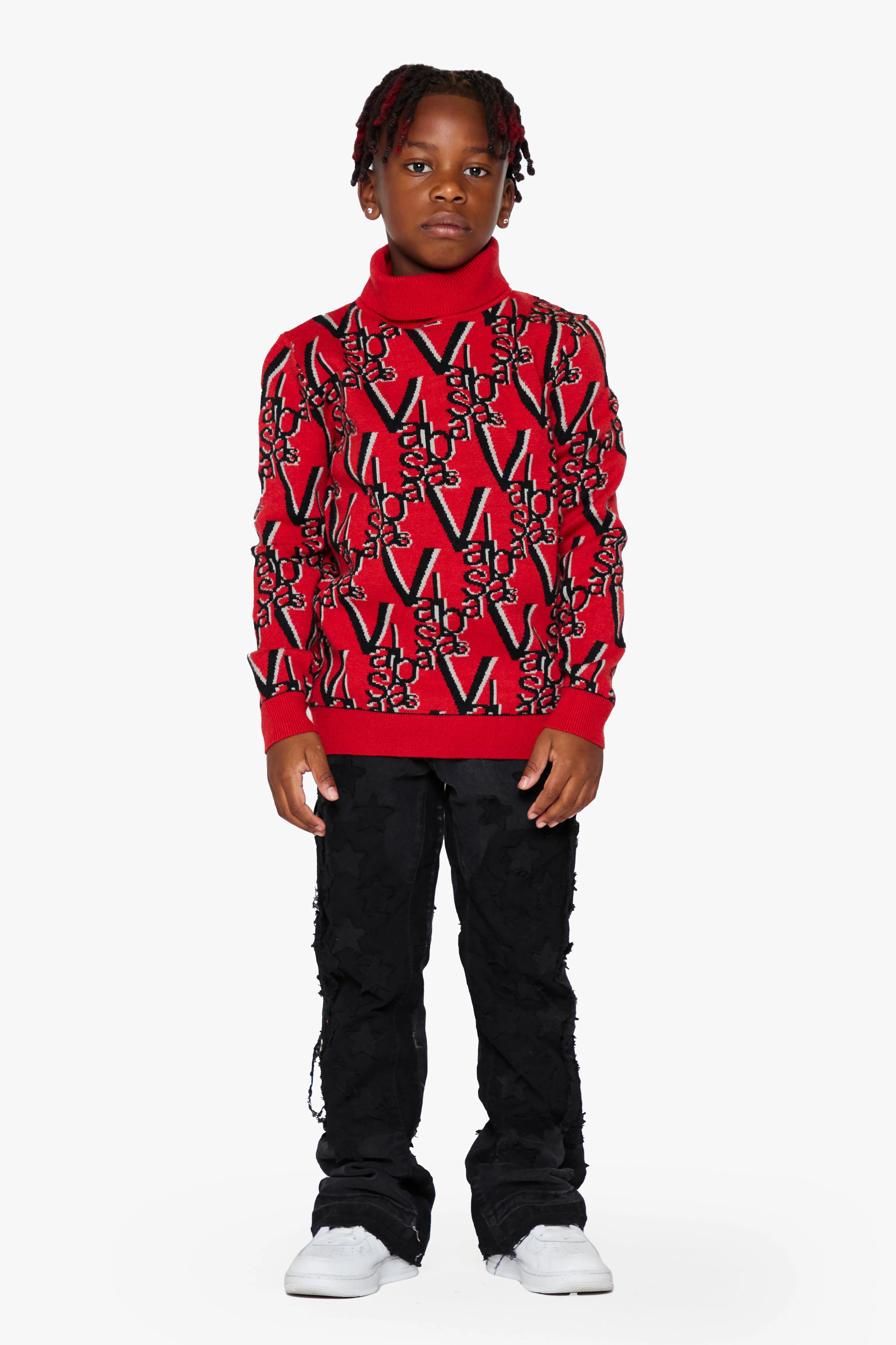 “ELYSIAN” CRIMSON RED KIDS TURTLE NECK
