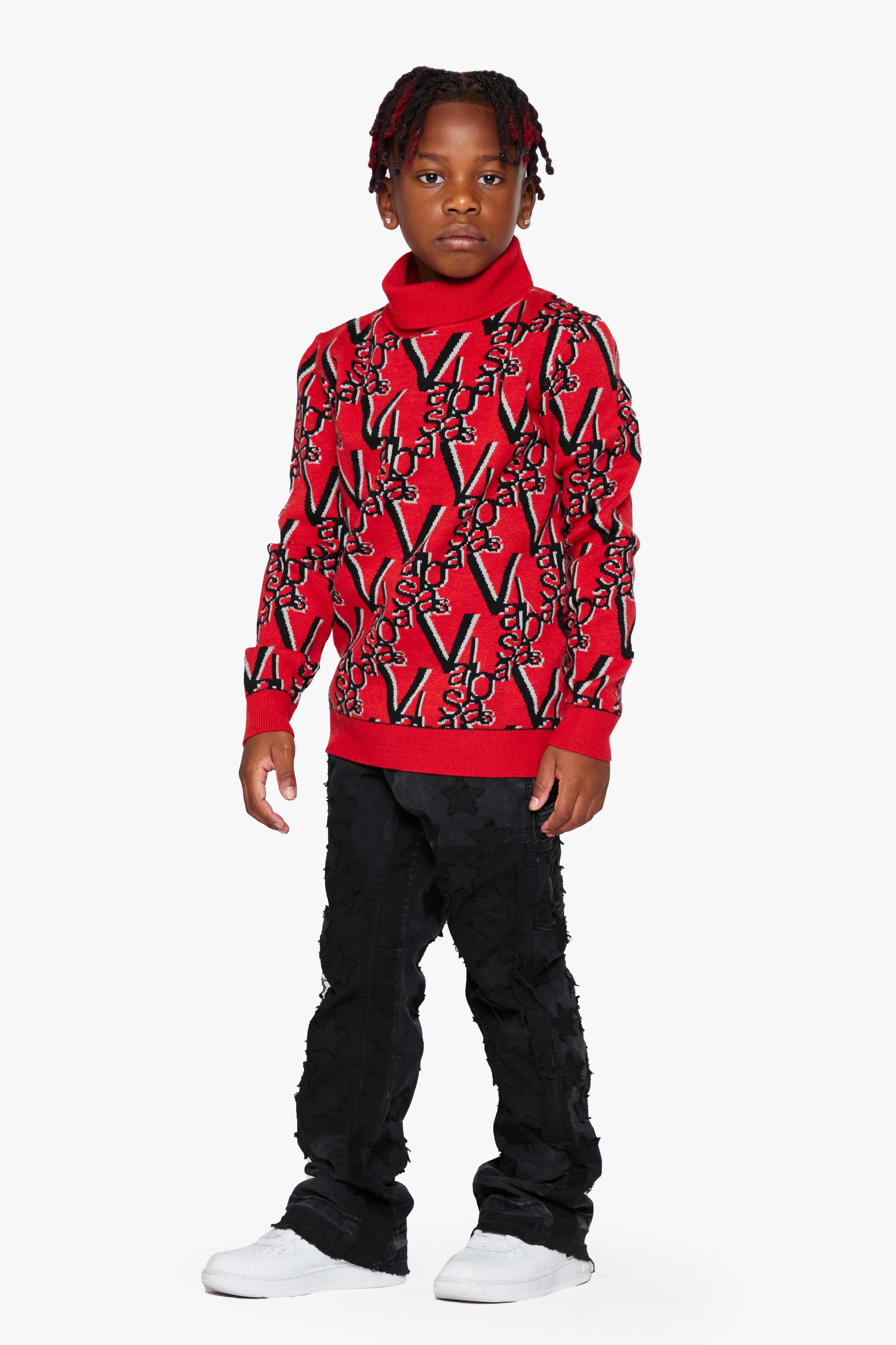 “ELYSIAN” CRIMSON RED KIDS TURTLE NECK