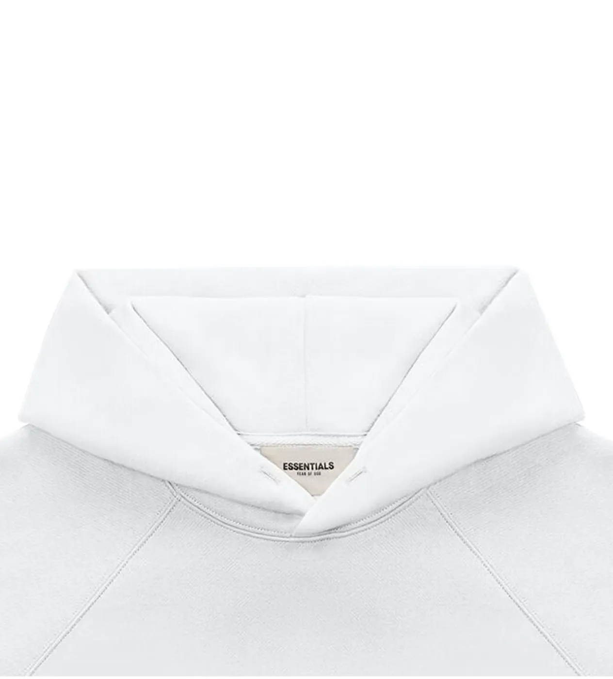 Essentials White Hoodie Front Logo