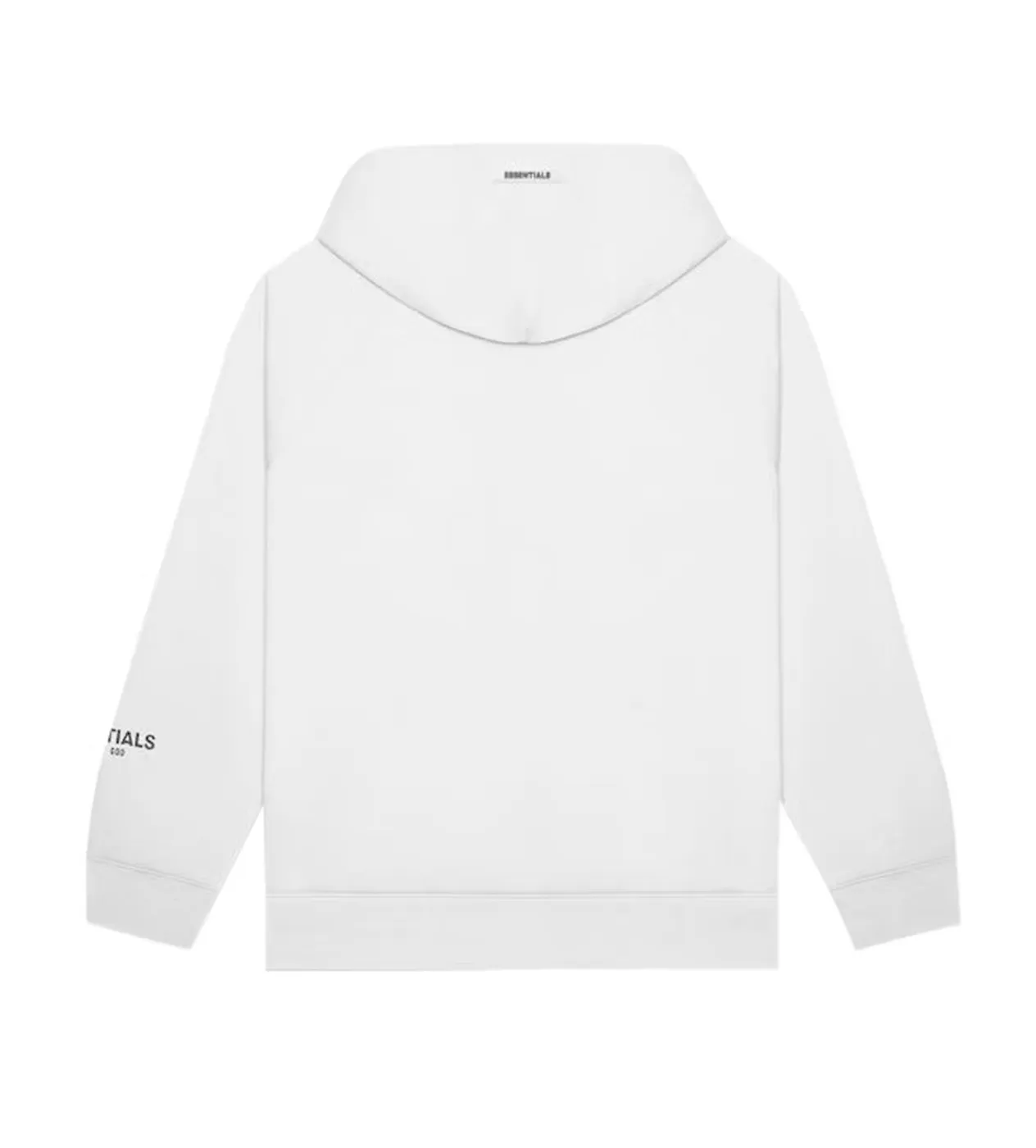 Essentials White Hoodie Front Logo