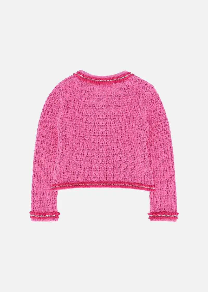 Eugenie Knitted Jacket Pop Pink