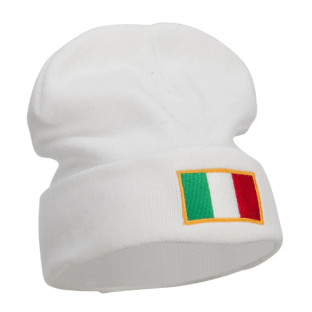 Europe Italy Flag Embroidered Long Beanie