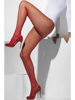 Fishnet Tights, Red