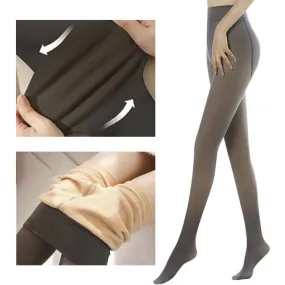 Fleece Lined Thermal Tights, Black