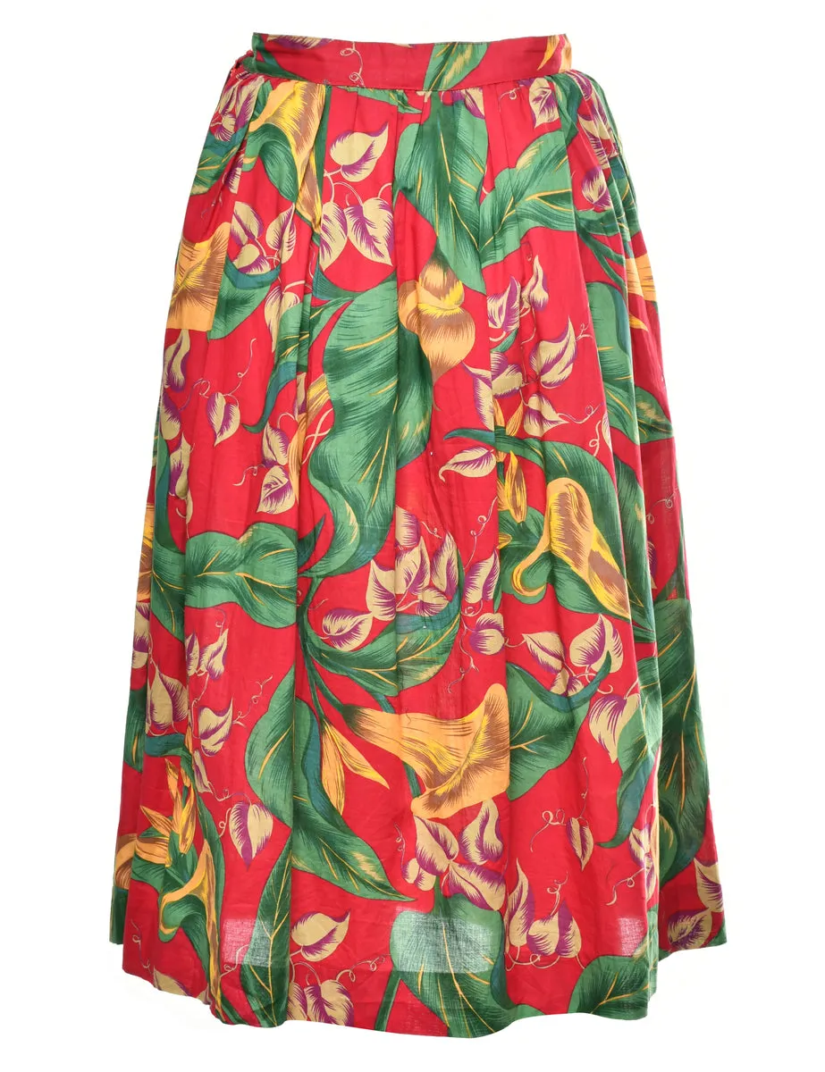 Floral Pleated Skirt - XS