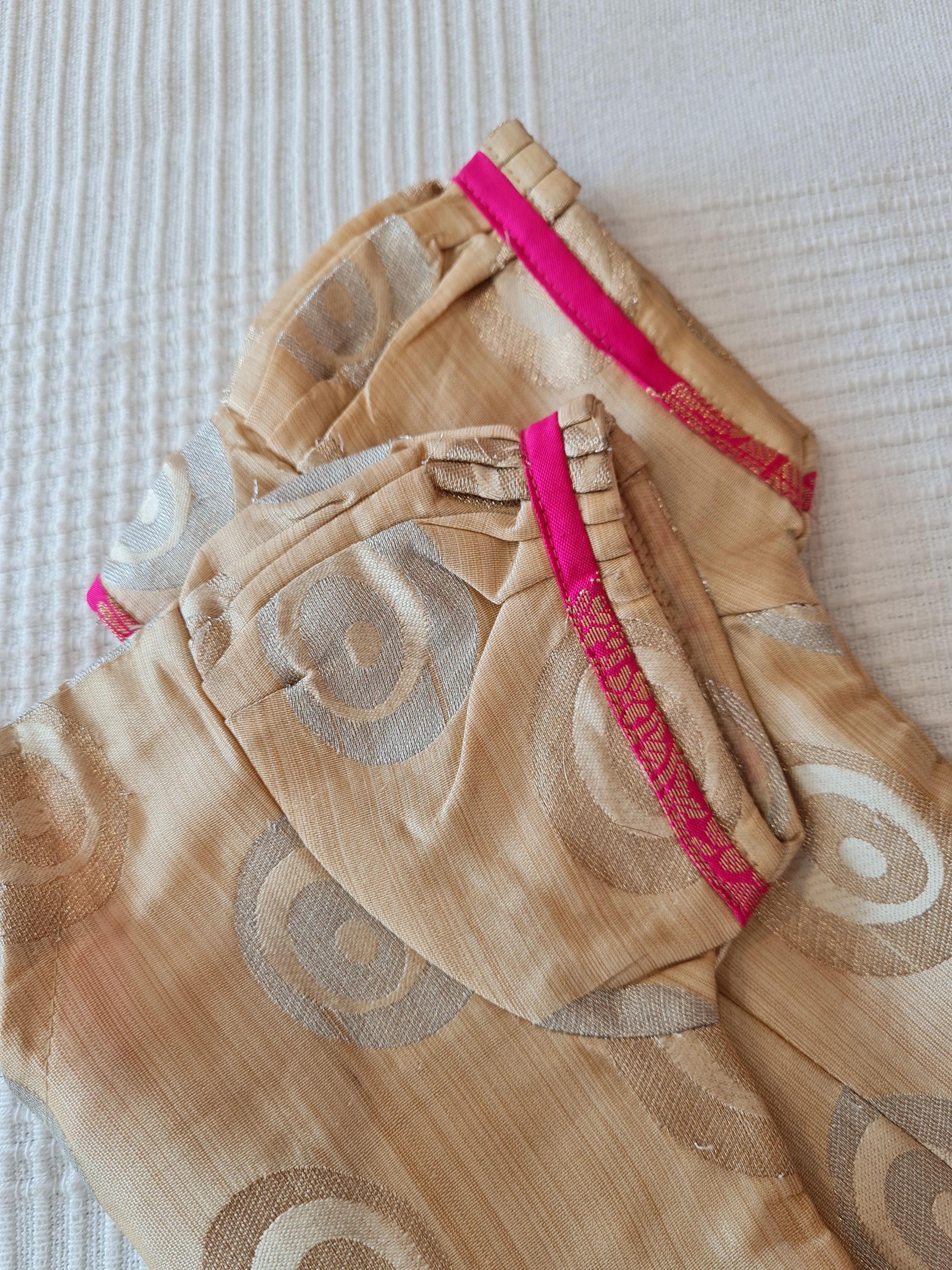 Girls Gold and Pink Pavadai Set
