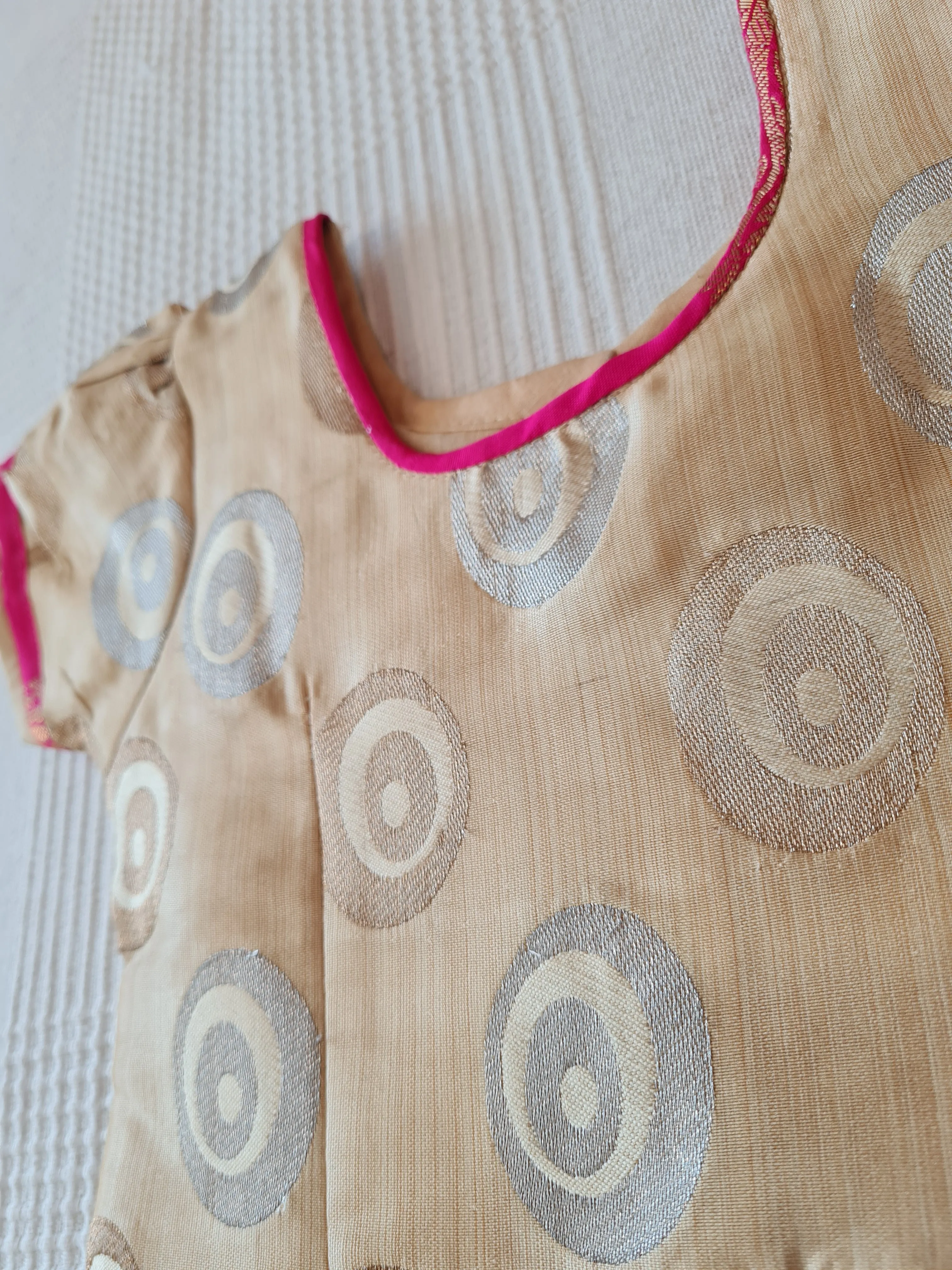 Girls Gold and Pink Pavadai Set