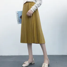 High Waist Elastic Pleated Skirt