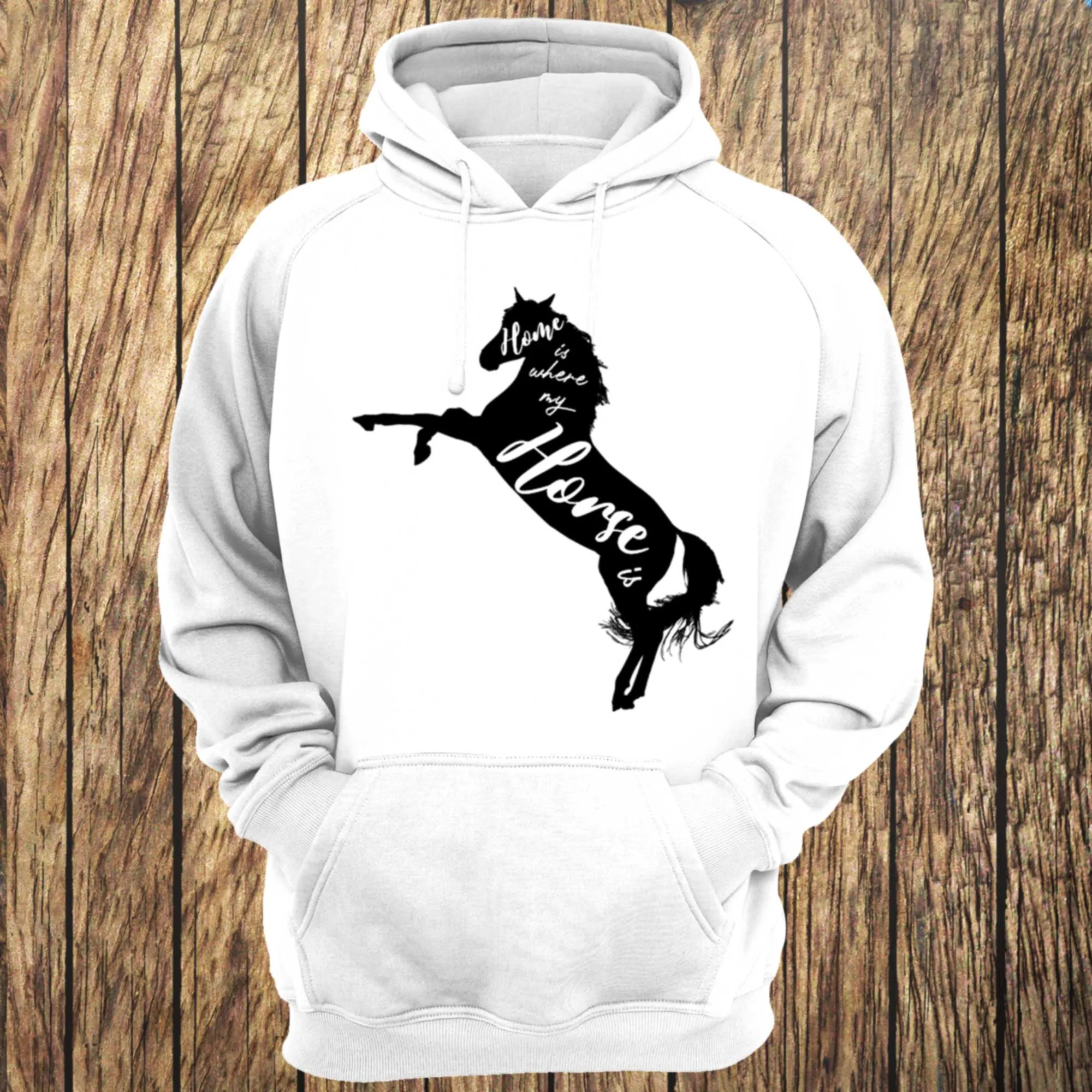 Home Is Where My Horse Is Typographic Unisex Hoodie