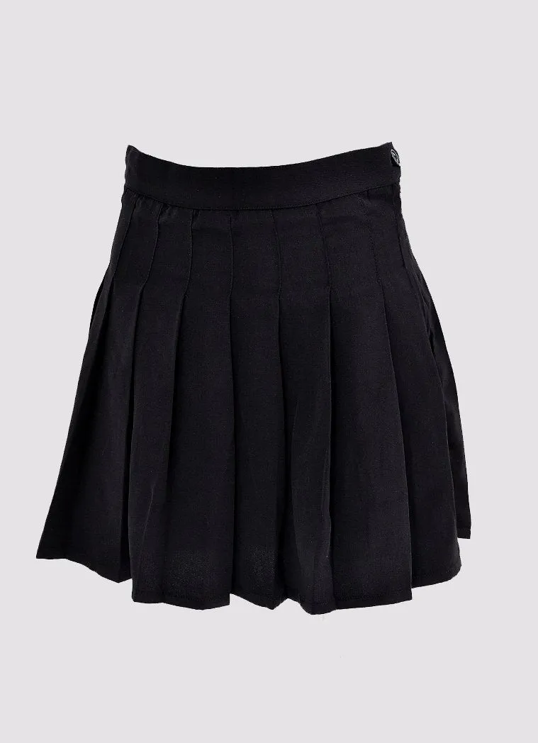 Into The Night Black Pleated Skirt